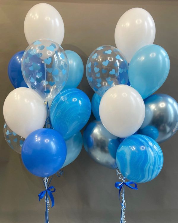 Bouquet of balloons in blue tones