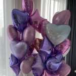 Set of foil balloons hearts and stars