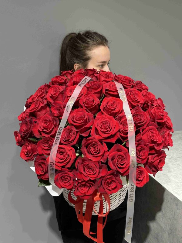 Basket of red roses