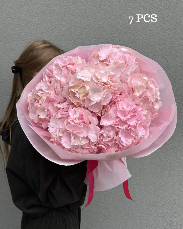 Bouquet of pink hydrangeas